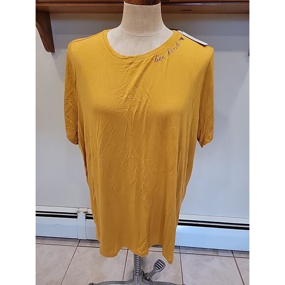 Bee Kind Yellow Tshirt Short Sleeve Plus Size X3 - Picture 4 of 9